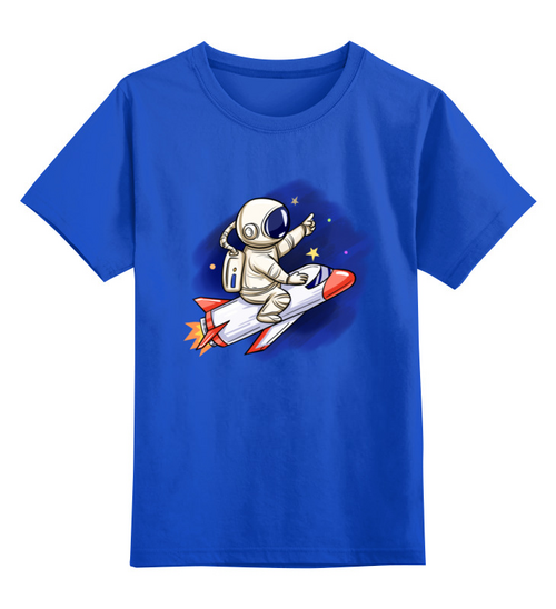Заказать детскую футболку в Москве. Детская футболка классическая унисекс Полет на луну от ПРИНТЫ ПЕЧАТЬ  - готовые дизайны и нанесение принтов.