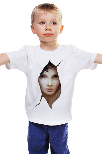 Заказать детскую футболку в Москве. Детская футболка классическая унисекс Девушка от Violet - готовые дизайны и нанесение принтов.
