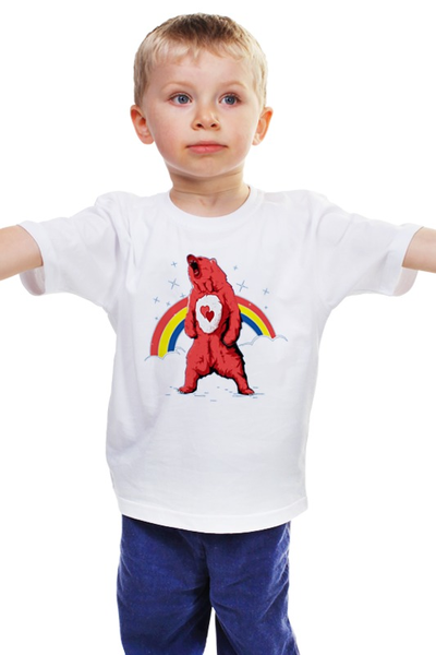 Заказать детскую футболку в Москве. Детская футболка классическая унисекс Влюблённый медведь от Leichenwagen - готовые дизайны и нанесение принтов.