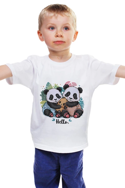 Заказать детскую футболку в Москве. Детская футболка классическая унисекс Весёлые панды от Сергей  - готовые дизайны и нанесение принтов.