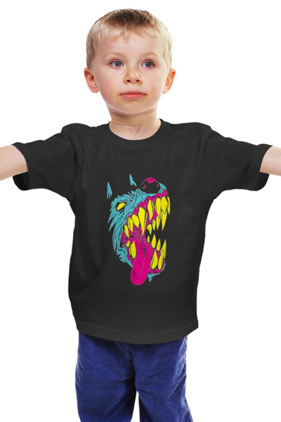 Заказать детскую футболку в Москве. Детская футболка классическая унисекс Рёв волка от YellowCloverShop - готовые дизайны и нанесение принтов.