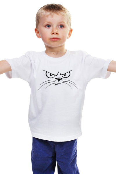 Заказать детскую футболку в Москве. Детская футболка классическая унисекс Злой кот от kirkinpuzel666@yandex.ru - готовые дизайны и нанесение принтов.