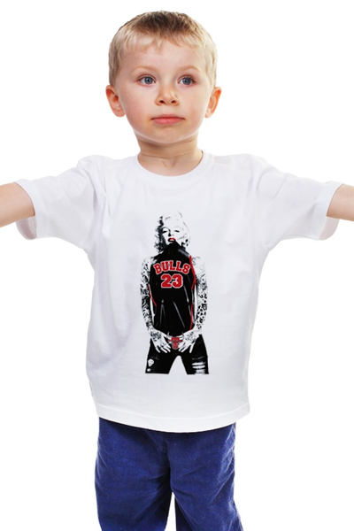Заказать детскую футболку в Москве. Детская футболка классическая унисекс Chicago Bulls Marilyn Monroe от dizer - готовые дизайны и нанесение принтов.