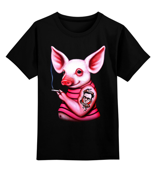Заказать детскую футболку в Москве. Детская футболка классическая унисекс Неформальная свинка от Leichenwagen - готовые дизайны и нанесение принтов.