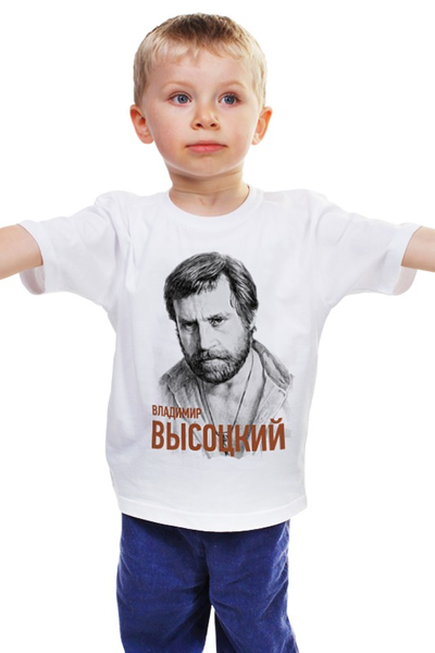 Заказать детскую футболку в Москве. Детская футболка классическая унисекс Владимир Высоцкий от Leichenwagen - готовые дизайны и нанесение принтов.