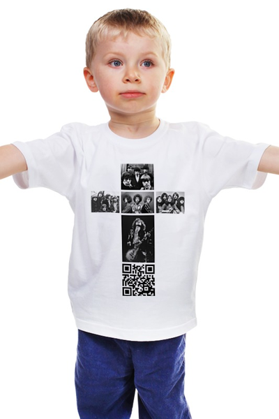 Заказать детскую футболку в Москве. Детская футболка классическая унисекс Крест рокера от volvorock - готовые дизайны и нанесение принтов.