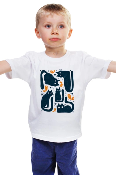 Заказать детскую футболку в Москве. Детская футболка классическая унисекс Черные коты от al_borisova@yahoo.com - готовые дизайны и нанесение принтов.