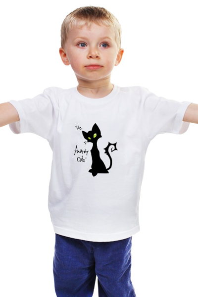 Заказать детскую футболку в Москве. Детская футболка классическая унисекс Кот-анархист от Виктор Гришин - готовые дизайны и нанесение принтов.