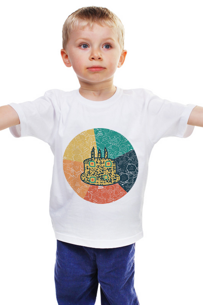 Заказать детскую футболку в Москве. Детская футболка классическая унисекс Торт на фоне АПВ 5.1.13 от Валерий Психовирусофф - готовые дизайны и нанесение принтов.