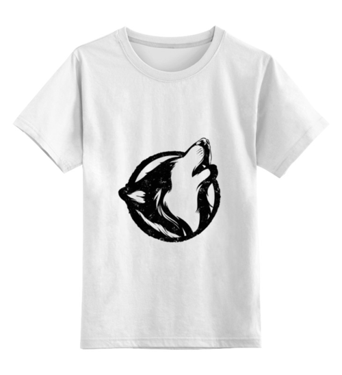 Заказать детскую футболку в Москве. Детская футболка классическая унисекс Воющий Волк от Alex Remington - готовые дизайны и нанесение принтов.