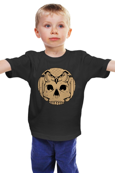 Заказать детскую футболку в Москве. Детская футболка классическая унисекс OWL Scull / сова с черепом от crash - готовые дизайны и нанесение принтов.