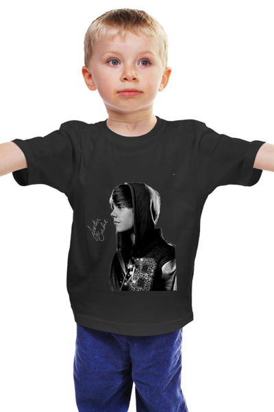 Заказать детскую футболку в Москве. Детская футболка классическая унисекс Justin Bieber от buhonow - готовые дизайны и нанесение принтов.