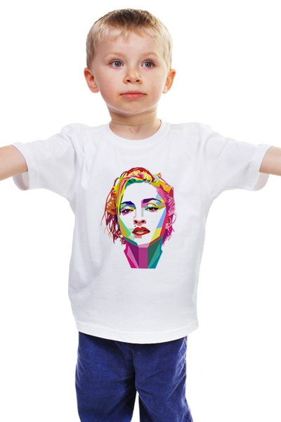 Заказать детскую футболку в Москве. Детская футболка классическая унисекс Мадонна (Madonna) от coolmag - готовые дизайны и нанесение принтов.