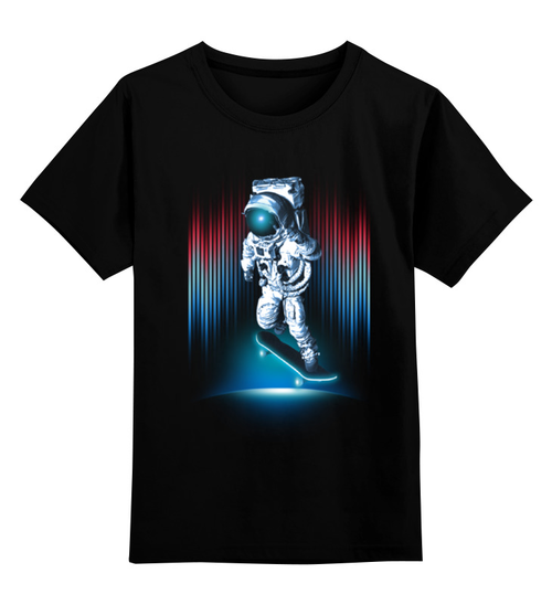 Заказать детскую футболку в Москве. Детская футболка классическая унисекс Космонавт от printik - готовые дизайны и нанесение принтов.