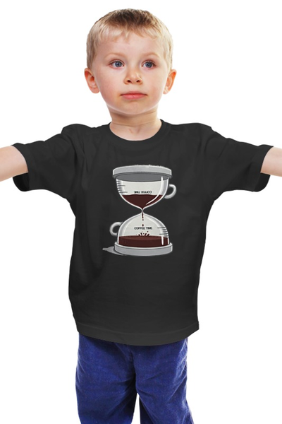 Заказать детскую футболку в Москве. Детская футболка классическая унисекс COFFEE TIME / Время Кофе от crash - готовые дизайны и нанесение принтов.