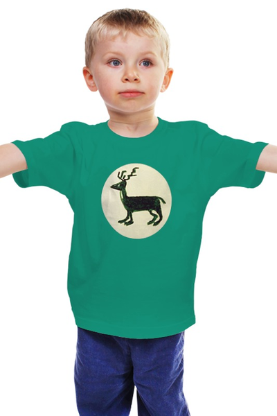 Заказать детскую футболку в Москве. Детская футболка классическая унисекс Олень от mrs-snit@yandex.ru - готовые дизайны и нанесение принтов.