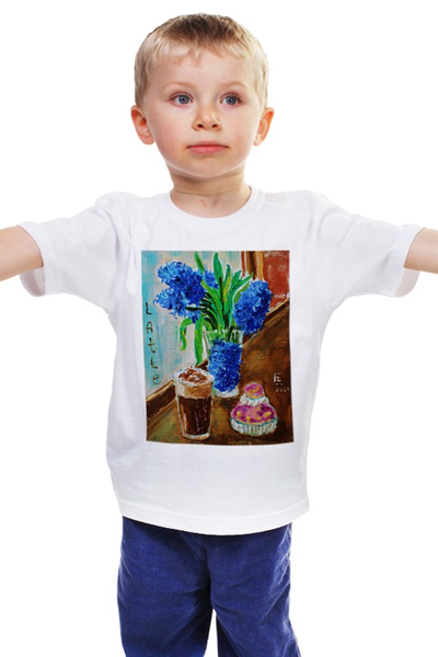Заказать детскую футболку в Москве. Детская футболка классическая унисекс гиацинтовый латте от Елена Мацкевич - готовые дизайны и нанесение принтов.