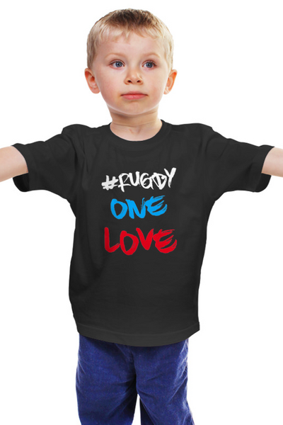 Заказать детскую футболку в Москве. Детская футболка классическая унисекс Love Rugby от rugby - готовые дизайны и нанесение принтов.