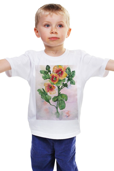 Заказать детскую футболку в Москве. Детская футболка классическая унисекс Солнечная Мальва от Anna Lomachenko - готовые дизайны и нанесение принтов.