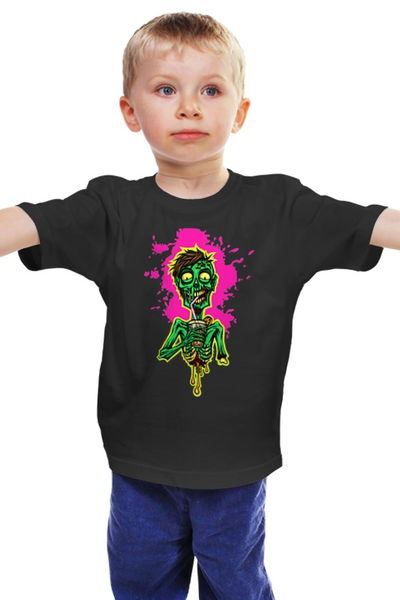 Заказать детскую футболку в Москве. Детская футболка классическая унисекс Зомби с лимонадом от cheerfuldead - готовые дизайны и нанесение принтов.