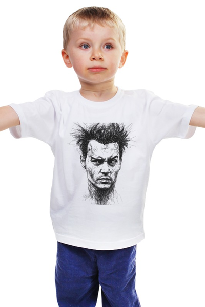 Заказать детскую футболку в Москве. Детская футболка классическая унисекс Джони Деп от CoolDesign - готовые дизайны и нанесение принтов.