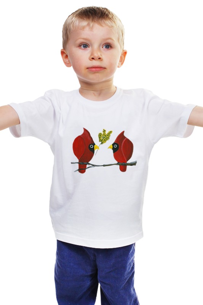 Заказать детскую футболку в Москве. Детская футболка классическая унисекс Свидание на ветке от Владимир - готовые дизайны и нанесение принтов.