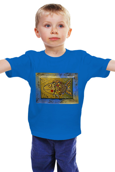 Заказать детскую футболку в Москве. Детская футболка классическая унисекс Рыбка. от grafikamaria@gmail.com - готовые дизайны и нанесение принтов.