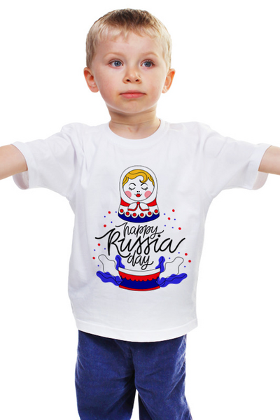 Заказать детскую футболку в Москве. Детская футболка классическая унисекс 12 июня от Дана Столыпина - готовые дизайны и нанесение принтов.