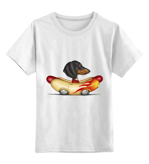 Заказать детскую футболку в Москве. Детская футболка классическая унисекс Wiener Hot Rod от t-brusher - готовые дизайны и нанесение принтов.