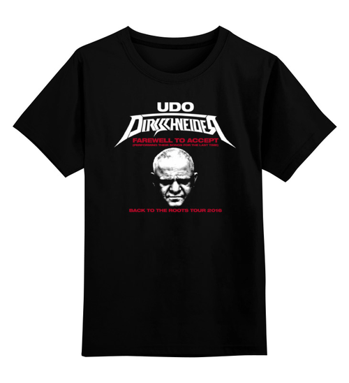 Заказать детскую футболку в Москве. Детская футболка классическая унисекс Udo Dirkschneider от Leichenwagen - готовые дизайны и нанесение принтов.