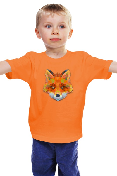 Заказать детскую футболку в Москве. Детская футболка классическая унисекс Полигональная лиса от raffy - готовые дизайны и нанесение принтов.