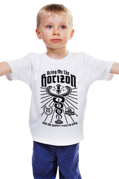 Заказать детскую футболку в Москве. Детская футболка классическая унисекс Bring Me The Horizon змеи от inPrintio - готовые дизайны и нанесение принтов.