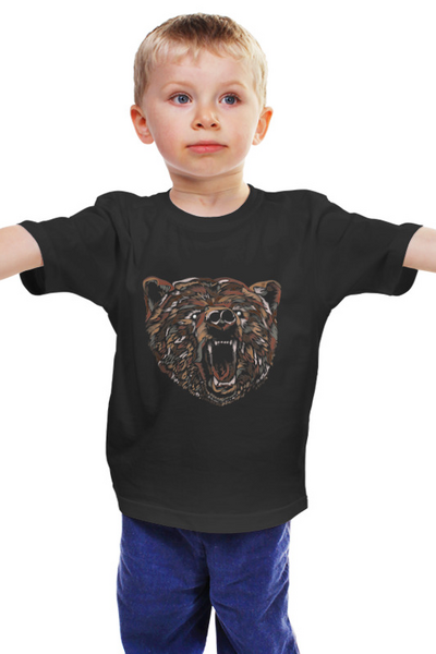 Заказать детскую футболку в Москве. Детская футболка классическая унисекс Пёстрый медведь от ISliM - готовые дизайны и нанесение принтов.