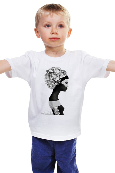 Заказать детскую футболку в Москве. Детская футболка классическая унисекс Девушка от Илья Щеблецов - готовые дизайны и нанесение принтов.