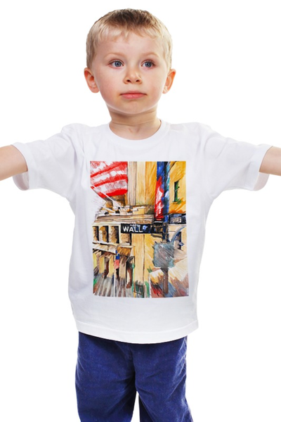 Заказать детскую футболку в Москве. Детская футболка классическая унисекс Уолл стрит от artoutloop - готовые дизайны и нанесение принтов.