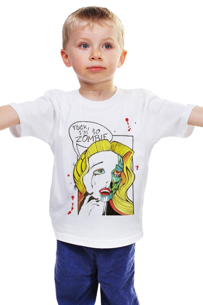 Заказать детскую футболку в Москве. Детская футболка классическая унисекс Cartoon zombie от хэлен - готовые дизайны и нанесение принтов.
