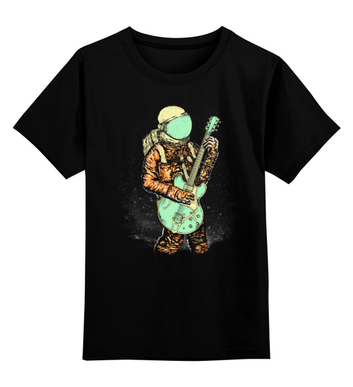 Заказать детскую футболку в Москве. Детская футболка классическая унисекс Космонавт с гитарой от printik - готовые дизайны и нанесение принтов.