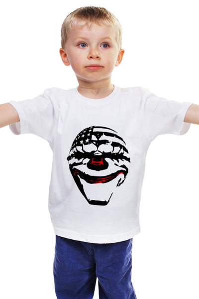 Заказать детскую футболку в Москве. Детская футболка классическая унисекс Payday: The Heist от game-fan - готовые дизайны и нанесение принтов.