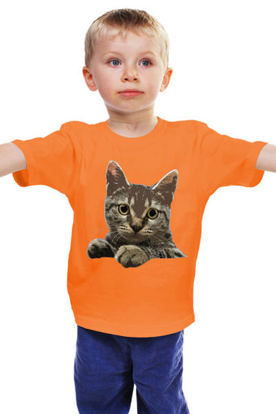 Заказать детскую футболку в Москве. Детская футболка классическая унисекс Котенок от BAD OWL - готовые дизайны и нанесение принтов.