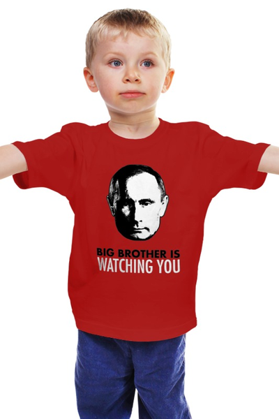 Заказать детскую футболку в Москве. Детская футболка классическая унисекс Big Brother Putin от BigBrotherPu - готовые дизайны и нанесение принтов.