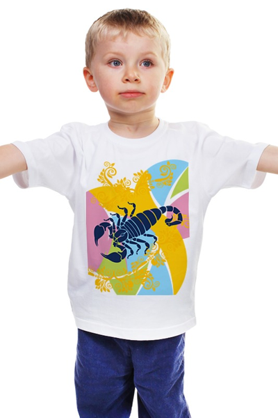 Заказать детскую футболку в Москве. Детская футболка классическая унисекс  Scorpio от Lewhitecrow - готовые дизайны и нанесение принтов.