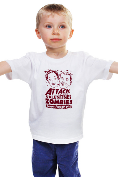 Заказать детскую футболку в Москве. Детская футболка классическая унисекс Attack of The Valentine's Zombies от geekbox - готовые дизайны и нанесение принтов.