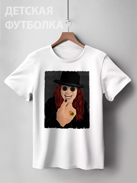 Заказать детскую футболку в Москве. Детская футболка классическая унисекс Ozzy Osbourne от Leichenwagen - готовые дизайны и нанесение принтов.
