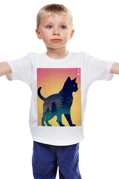 Заказать детскую футболку в Москве. Детская футболка классическая унисекс Котофей 2 от Алексс Неро - готовые дизайны и нанесение принтов.