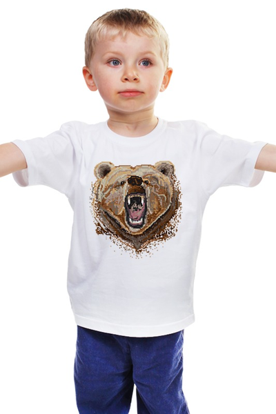Заказать детскую футболку в Москве. Детская футболка классическая унисекс Медведь от Илья Щеблецов - готовые дизайны и нанесение принтов.