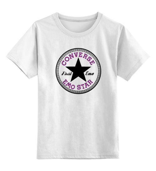Заказать детскую футболку в Москве. Детская футболка классическая унисекс Converse Emo от Александра Кеда - готовые дизайны и нанесение принтов.