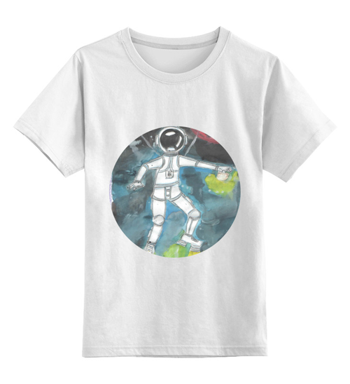Заказать детскую футболку в Москве. Детская футболка классическая унисекс Космонавт от Алиса Bird - готовые дизайны и нанесение принтов.