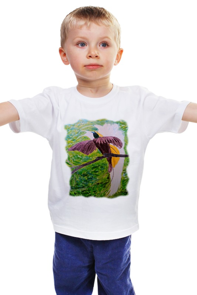 Заказать детскую футболку в Москве. Детская футболка классическая унисекс Райская птица от veatim@yandex.ru - готовые дизайны и нанесение принтов.