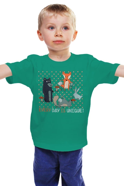 Заказать детскую футболку в Москве. Детская футболка классическая унисекс Every Day is Unique от CoolColor  - готовые дизайны и нанесение принтов.