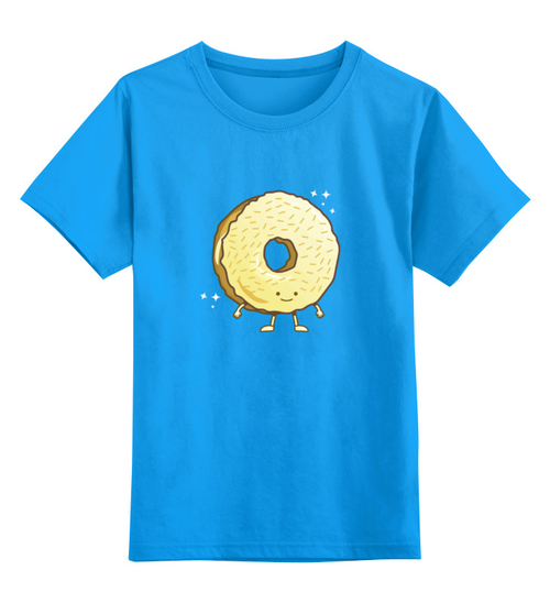Заказать детскую футболку в Москве. Детская футболка классическая унисекс Пончик (Donut) от coolmag - готовые дизайны и нанесение принтов.